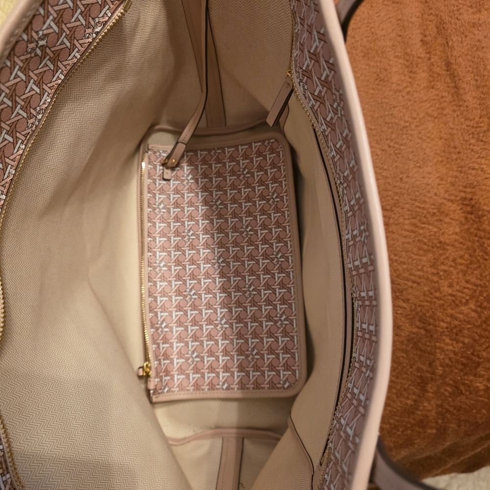 Tory Burch Stylish Pink Tote Bag